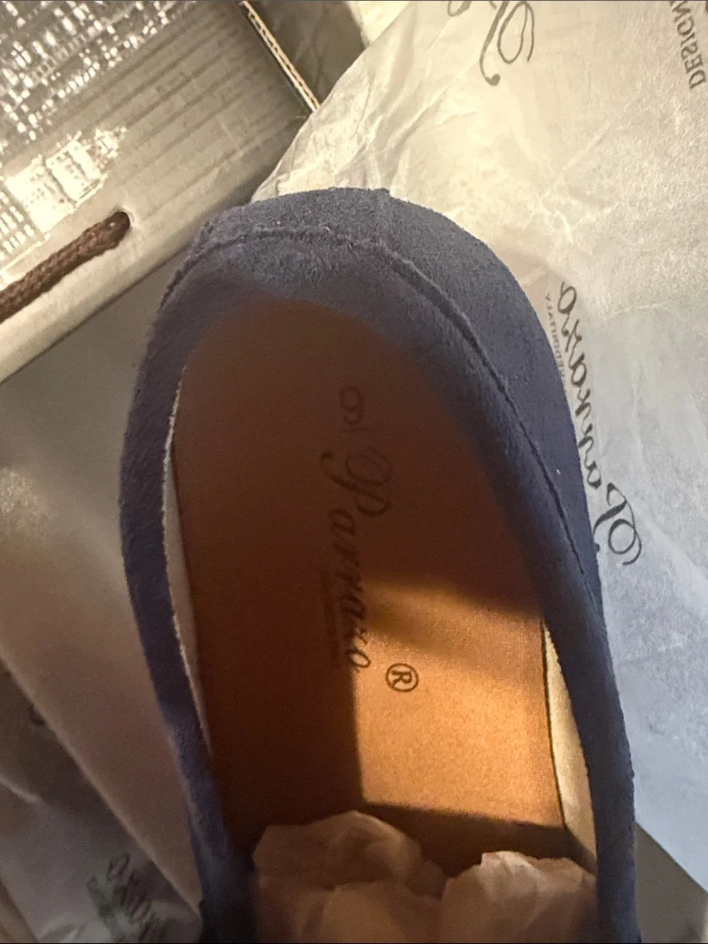 Deluc Men's Navy Suede Penny Loafers
